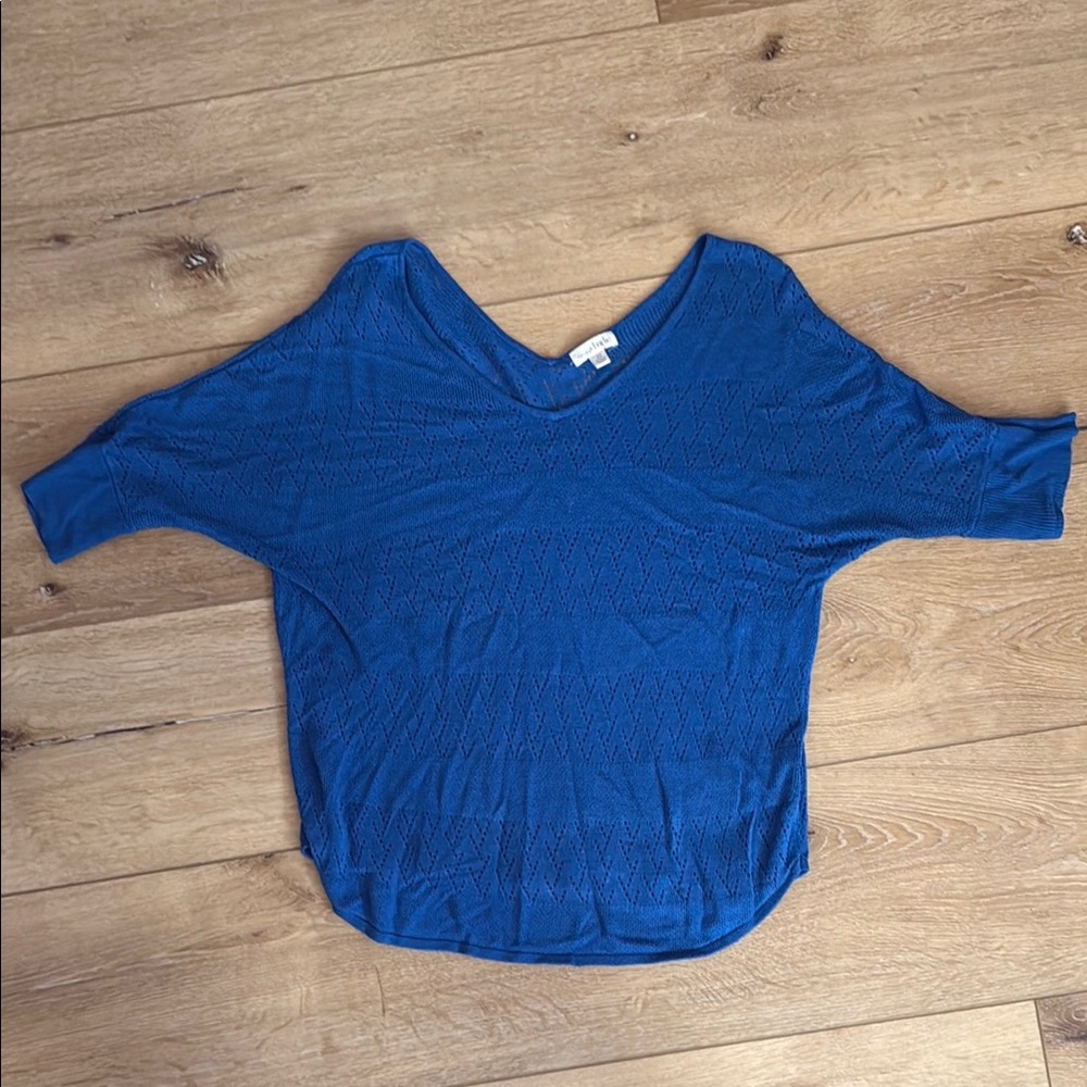 Charming Charlie Blue Dolman Sleeve Relaxed Tee